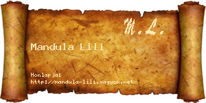 Mandula Lili névjegykártya